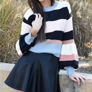 Fab’rik Striped Balloon Sleeve Sweater 🪩